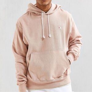 Champion UO Exclusive Classic C Patch Hoodie Sweatshirt Reverse Weave Size S